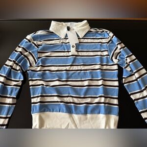 H&M Blue and White Striped Women's Polo Sweater